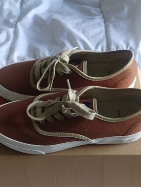 Rust-Tone Paul Smith Canvas Low-Top Sneakers with Cream Trim